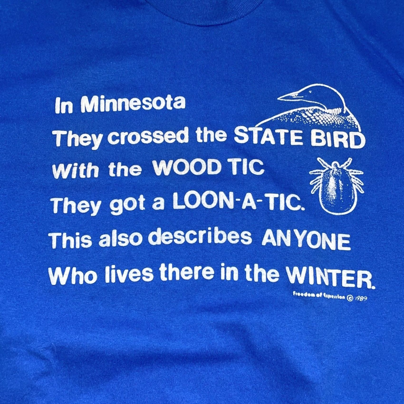 Hanes VTG HANES Minnesota T-Shirt Mens M SINGLE STITCH Blue Bubble Print ISA Size US M / EU 48-50 / 2 - 2 Thumbnail