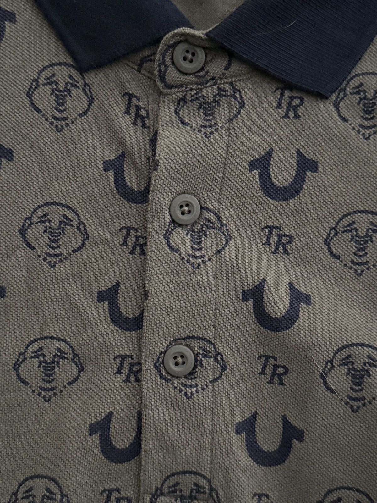 True Religion True Religion Monogram Gray and Blue polo Size US L / EU 52-54 / 3 - 5 Thumbnail
