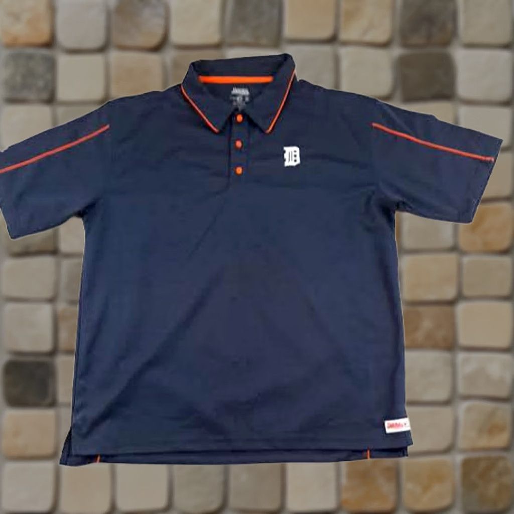 Vintage Stitches Polo Shirt Detroit Tigers 2XL Blue Short Sleeve Button-Up Golf Shirt Men Size US XXL / EU 58 / 5 - 1 Thumbnail