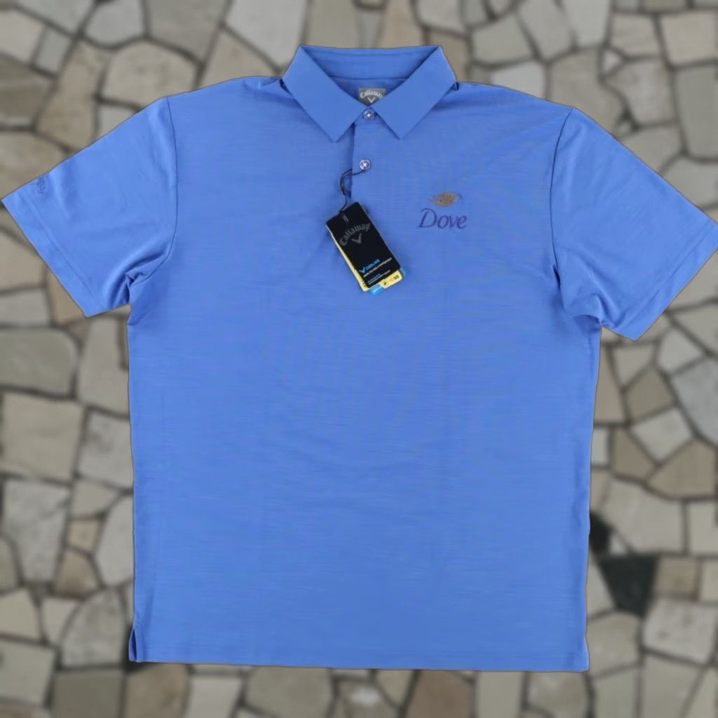 Callaway VINTAGE Callaway Dove Soap Stretch Polyester Solid Polo Shirt Blue Men's L Size US L / EU 52-54 / 3 - 1 Thumbnail