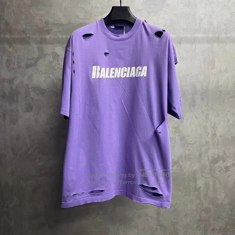 Balenciaga Balenciaga Lavender Logo Print Short Sleeve. Size US XS / EU 42 / 0 - 1 Thumbnail