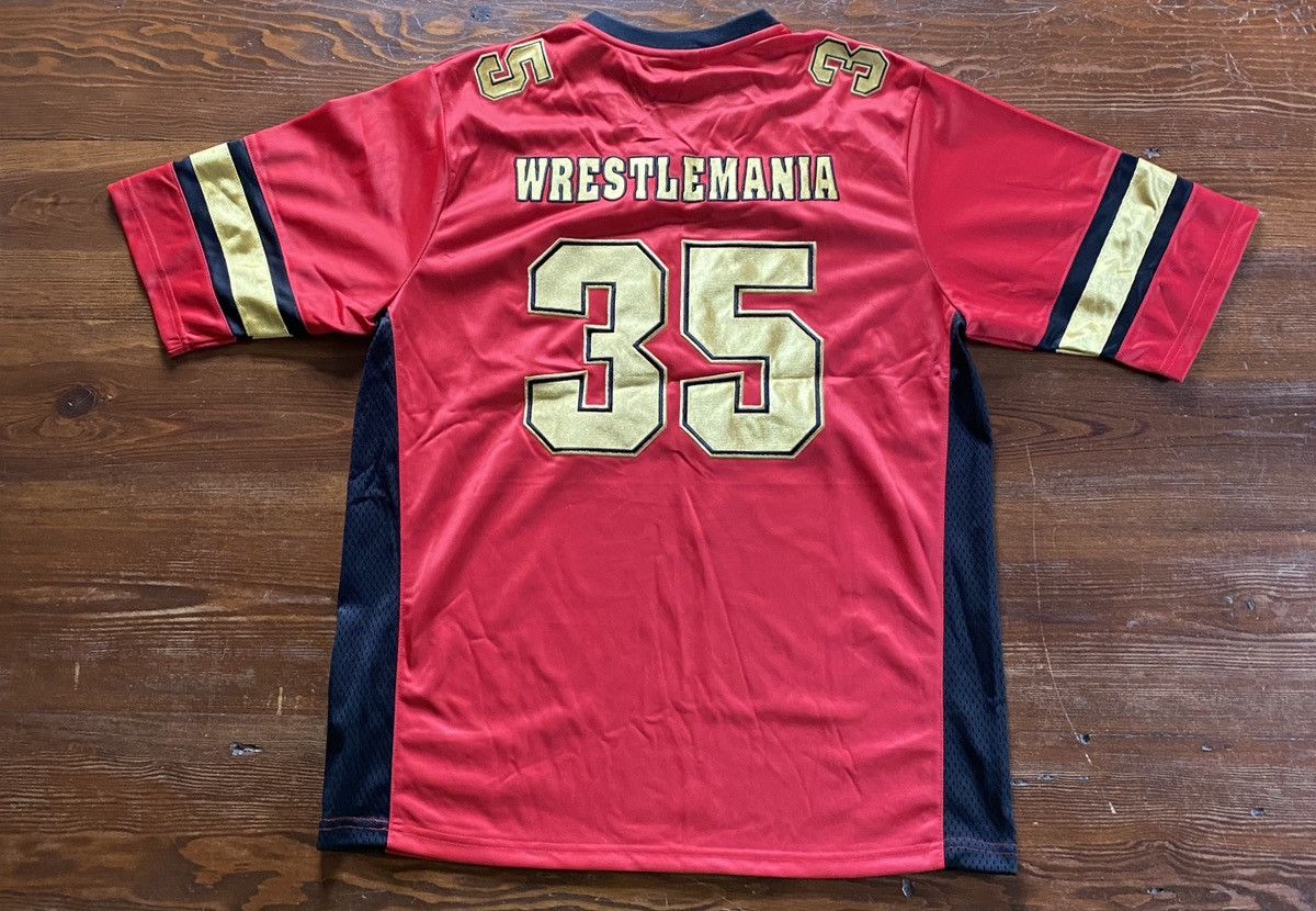 WWE 2019 WWE Wresltlemania 35 NY NJ Football Style Jersey Size US L / EU 52-54 / 3 - 2 Thumbnail