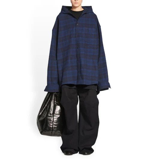 o1w1db10425 Hooded Shirt in Blue/Navy