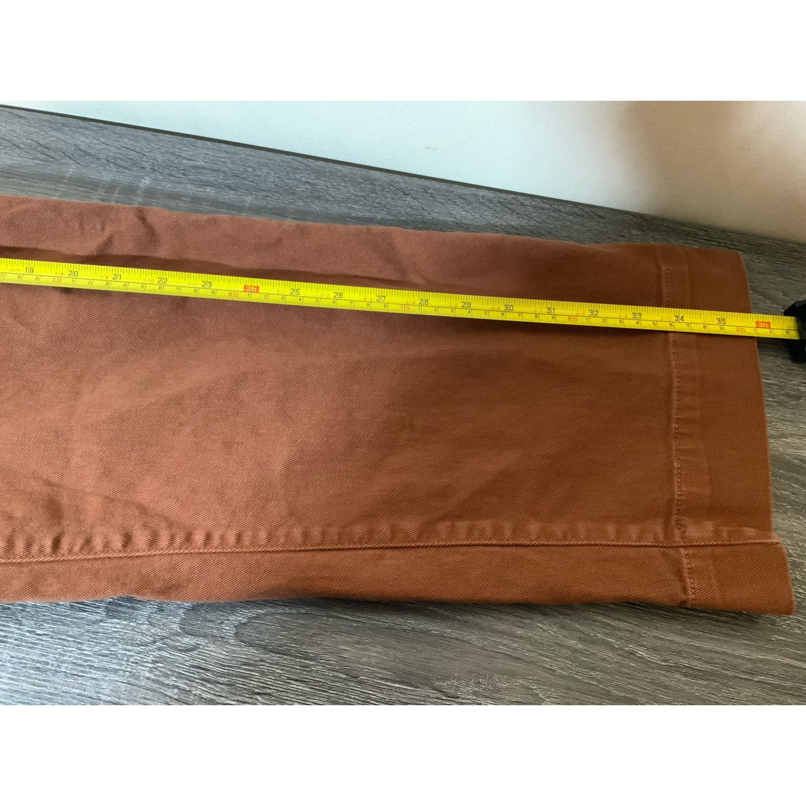 Quince Quince Denim Stretch Tapared and Wide Leg Brown Jeans 29" Size 29" - 9 Thumbnail
