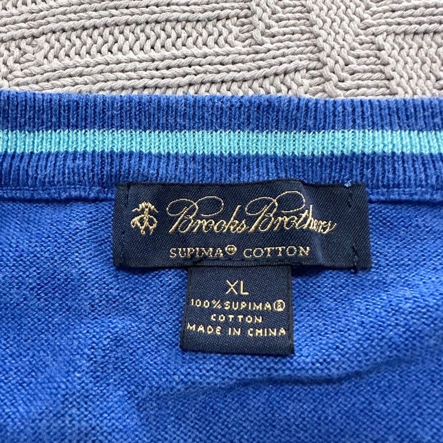 Brooks Brothers Brooks Brothers periwinkle cotton v neck sweater vest Size US XL / EU 56 / 4 - 4 Thumbnail