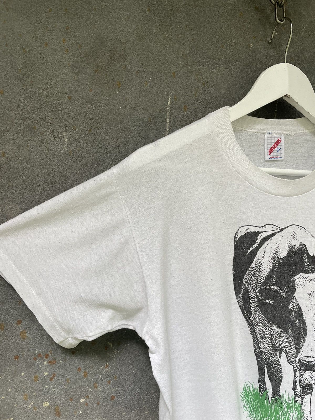 Vintage Vintage 80s Cow Face Shirt Animal Jerzees Size US L / EU 52-54 / 3 - 10 Thumbnail