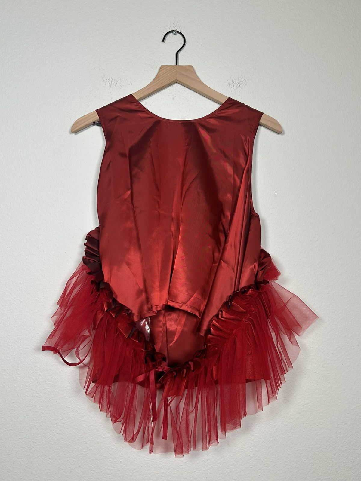 Noir Kei Ninomiya NWT! FW20 Satin Ruffle Tulle Blouse Size L / US 10 / IT 46 - 4 Thumbnail