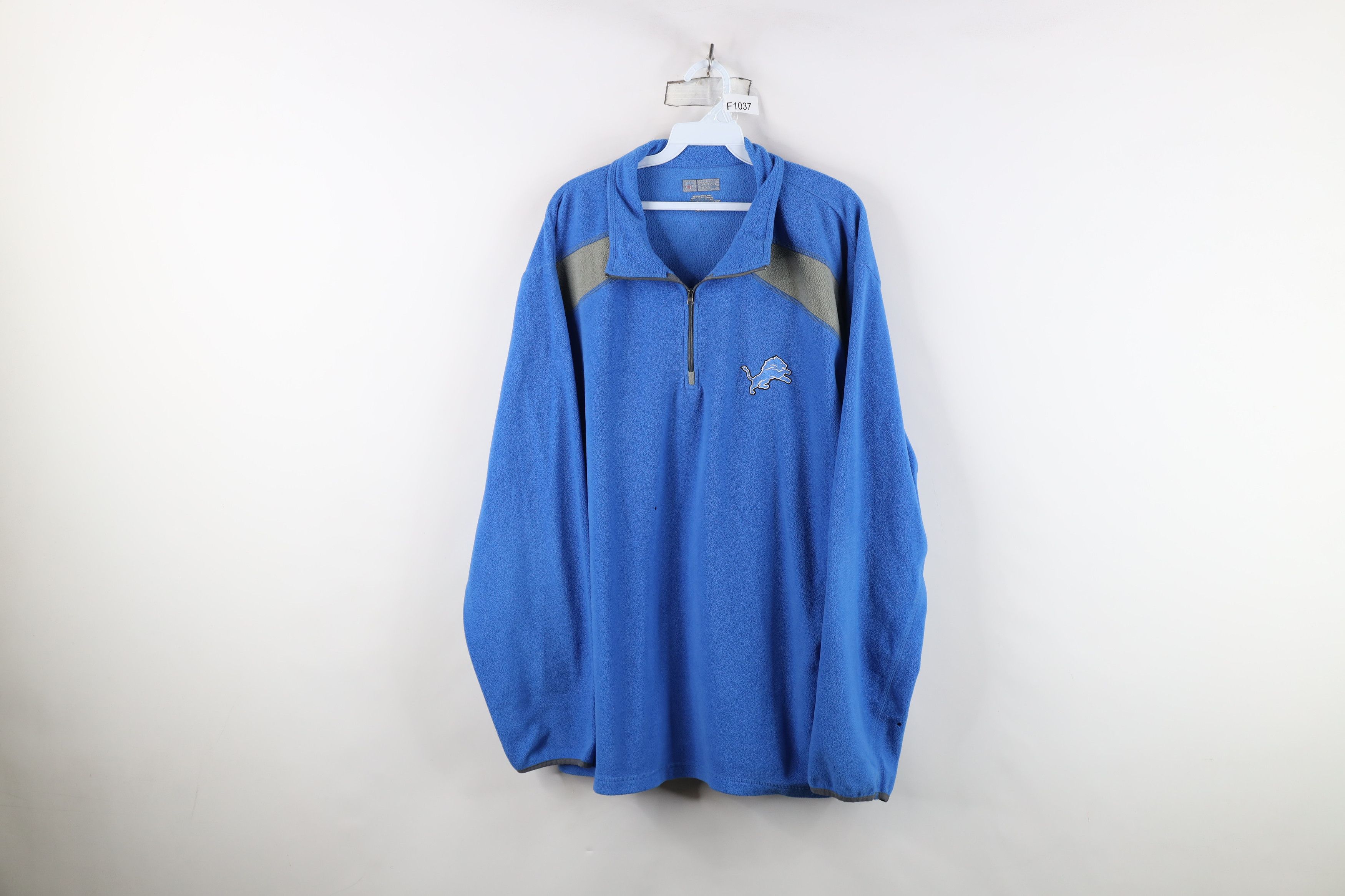 Vintage Y2K NFL Detroit Lions Football Half Zip Fleece Sweater Size US XXL / EU 58 / 5 - 1 Thumbnail