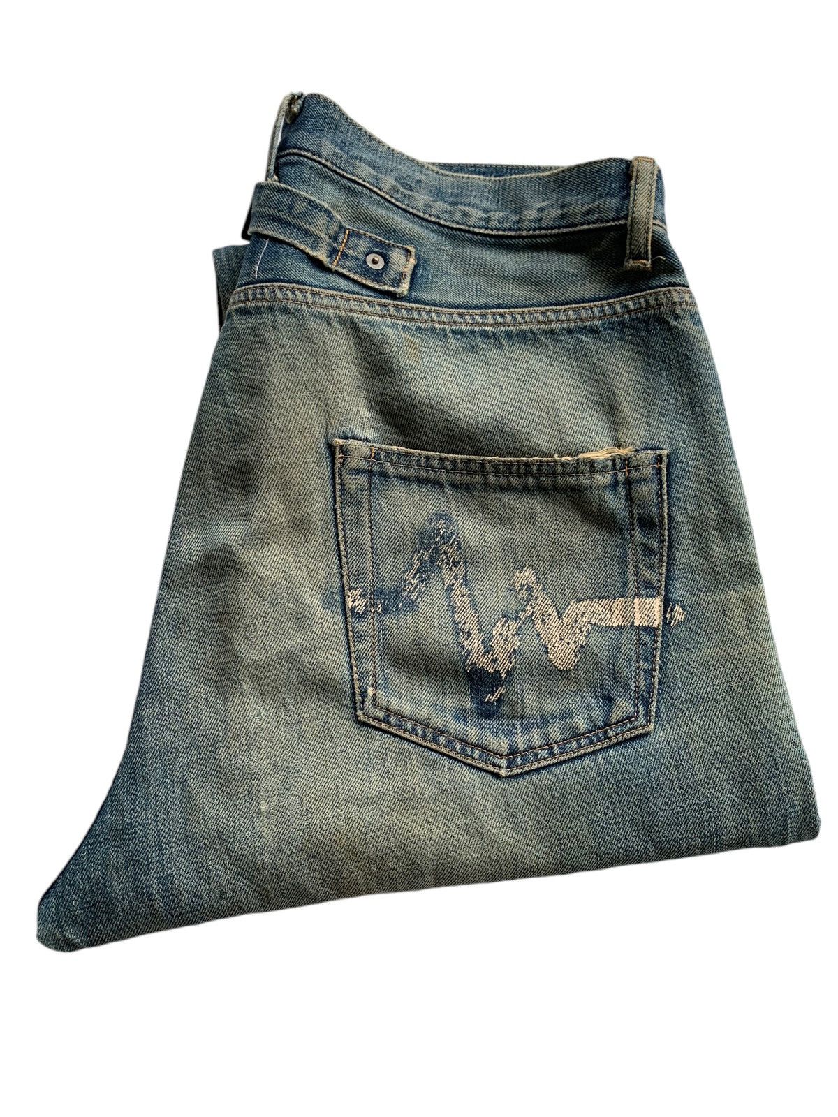 Kapital Whiz Limited Buckle Back Selvedge Distressed Denim Size US 36 / EU 52 - 6 Thumbnail
