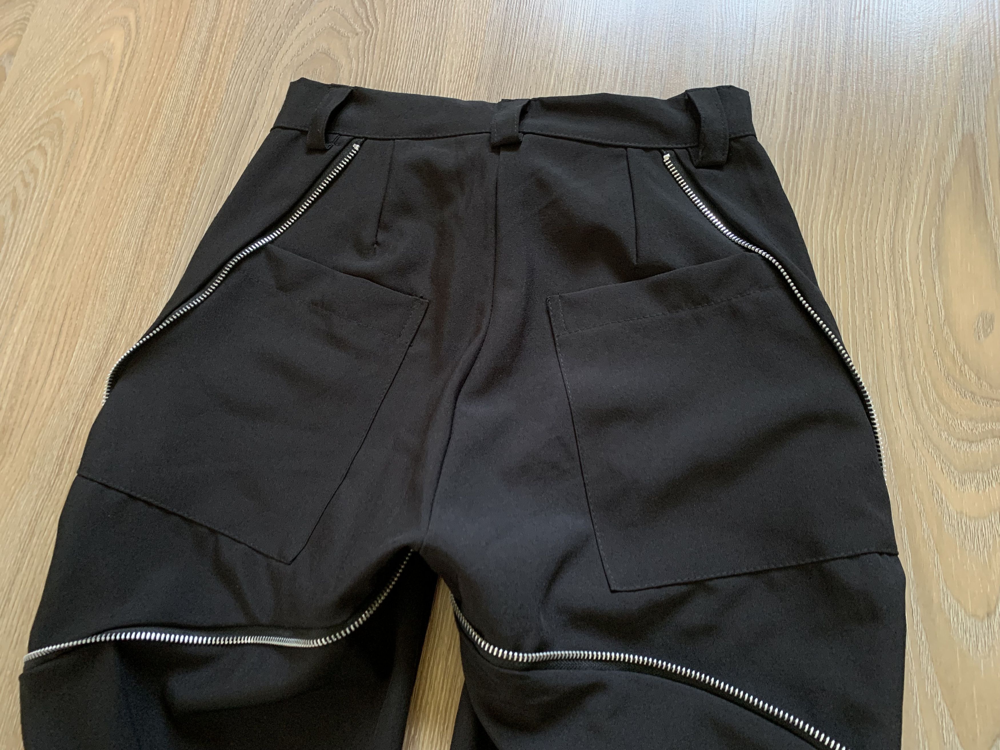 Handmade Designer Women’s Handmade Black Zip Pants Size 27" / US 4 / IT 40 - 7 Thumbnail