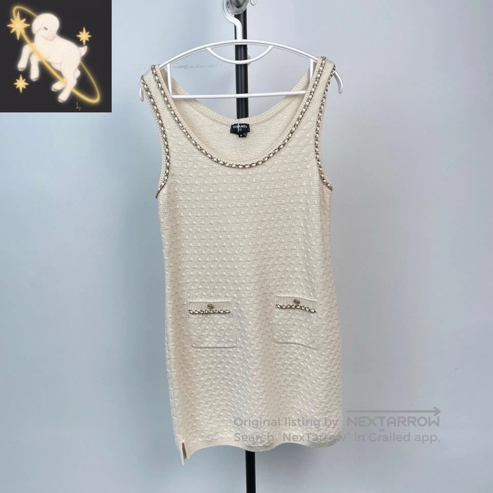 Chanel Chanel Beige Leather Strap Rolled Edge Two Pocket Sleevele Size S / US 4 / IT 40 - 1 Thumbnail
