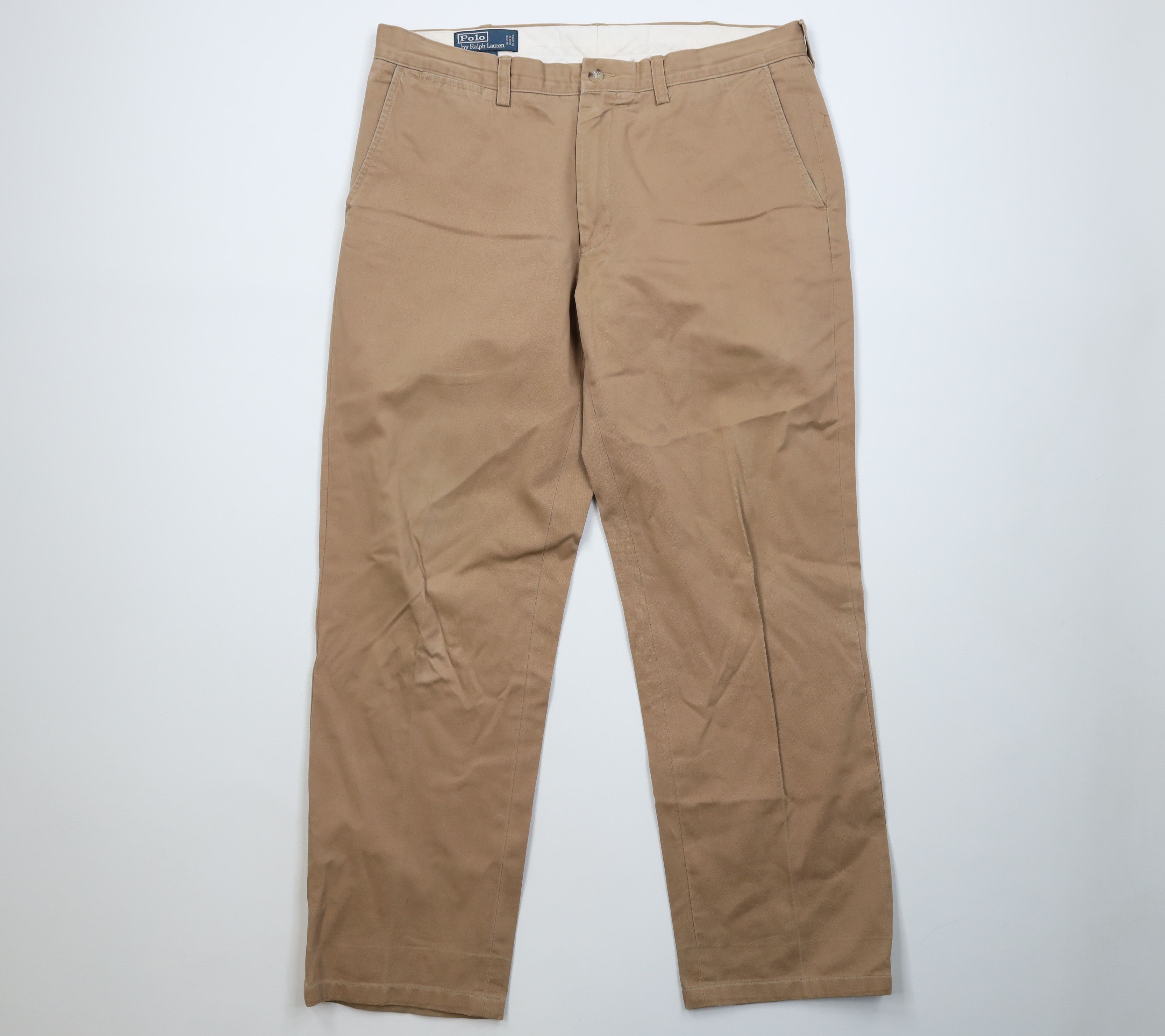 Ralph Lauren Vintage 90s Ralph Lauren Preston Chino Pants Brown Cotton Size US 36 / EU 52 - 1 Thumbnail