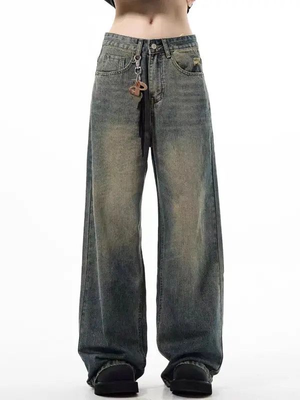 VIBE vintage high street casual straight wide leg jeans Size US 34 / EU 50 - 8 Thumbnail