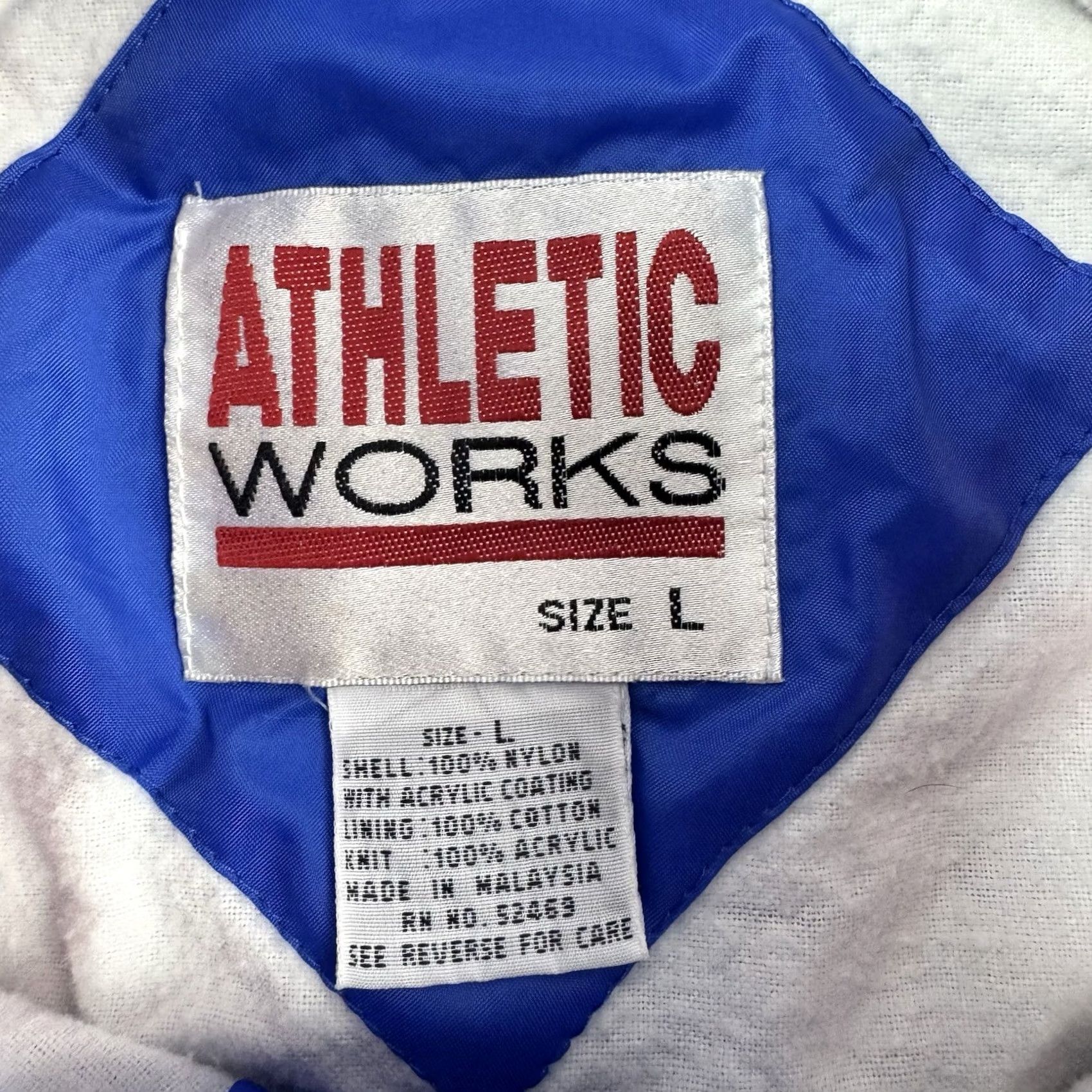 Athletic Works VINTAGE Athletic Works Jacket Adult Large Blue Bomber Windbreaker 90s Mens Size US L / EU 52-54 / 3 - 2 Thumbnail