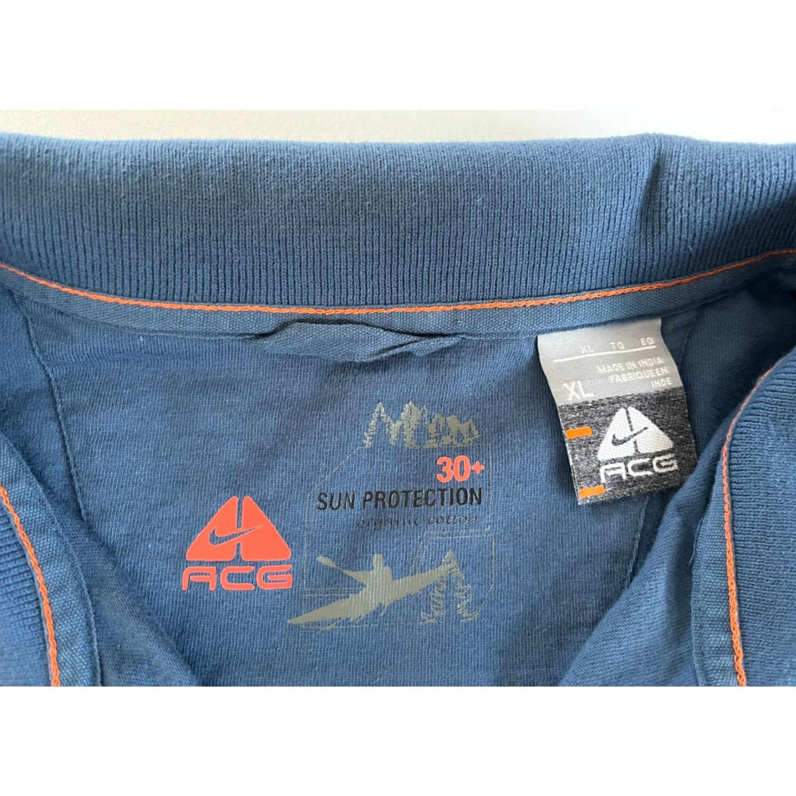 Nike ACG Nike ACG Polo Shirt Men's XL Organic Cotton 30+ Sun Protection Blue Polo Shirt Mens XL Organic Cotton 30+ Sun Protection Nike ACG Polo Shirt Blue Size US XL / EU 56 / 4 - 7 Thumbnail