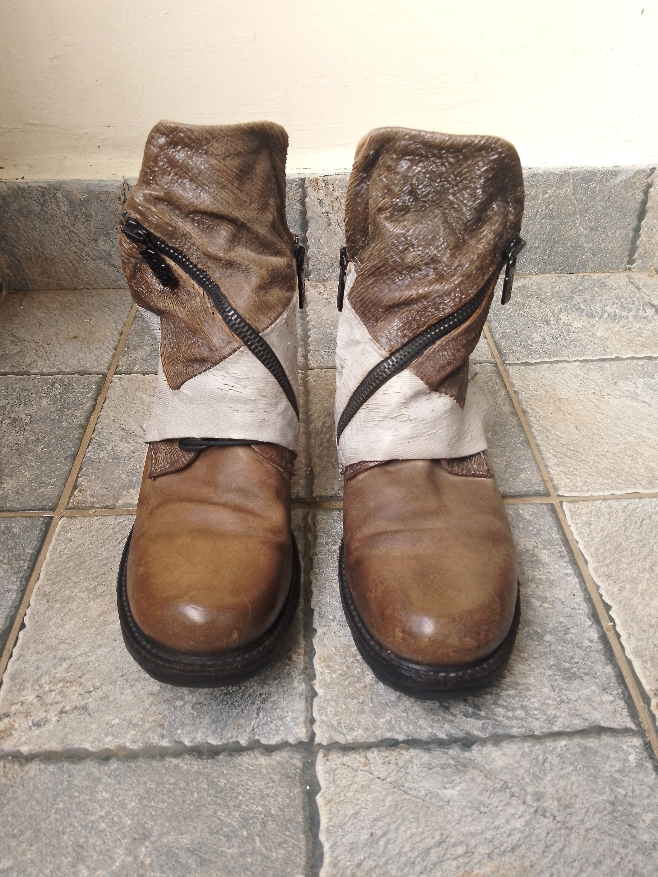 A.S.98 AS 98 layered patchwork biker boots Size US 8 / IT 38 - 4 Thumbnail