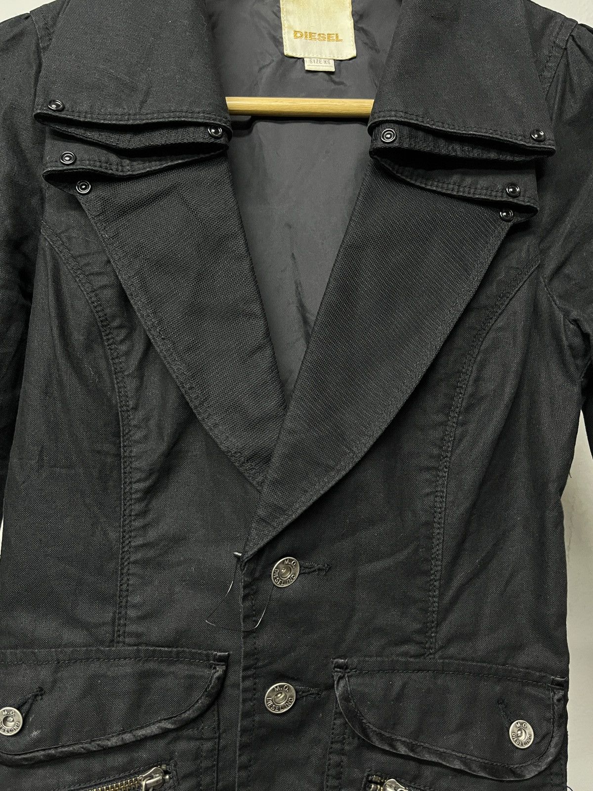 KMRii Y2K DIESEL Flared Jacket Blazer Punk Seditionaries Style Size XS / US 0-2 / IT 36-38 - 7 Thumbnail