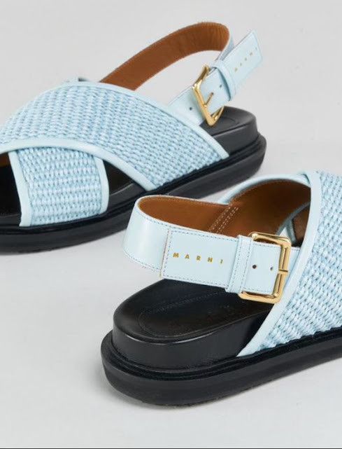 Marni o1w1db11024 Wrap Leather Sndals in Light Blue Size US 10 / IT 40 - 3 Thumbnail