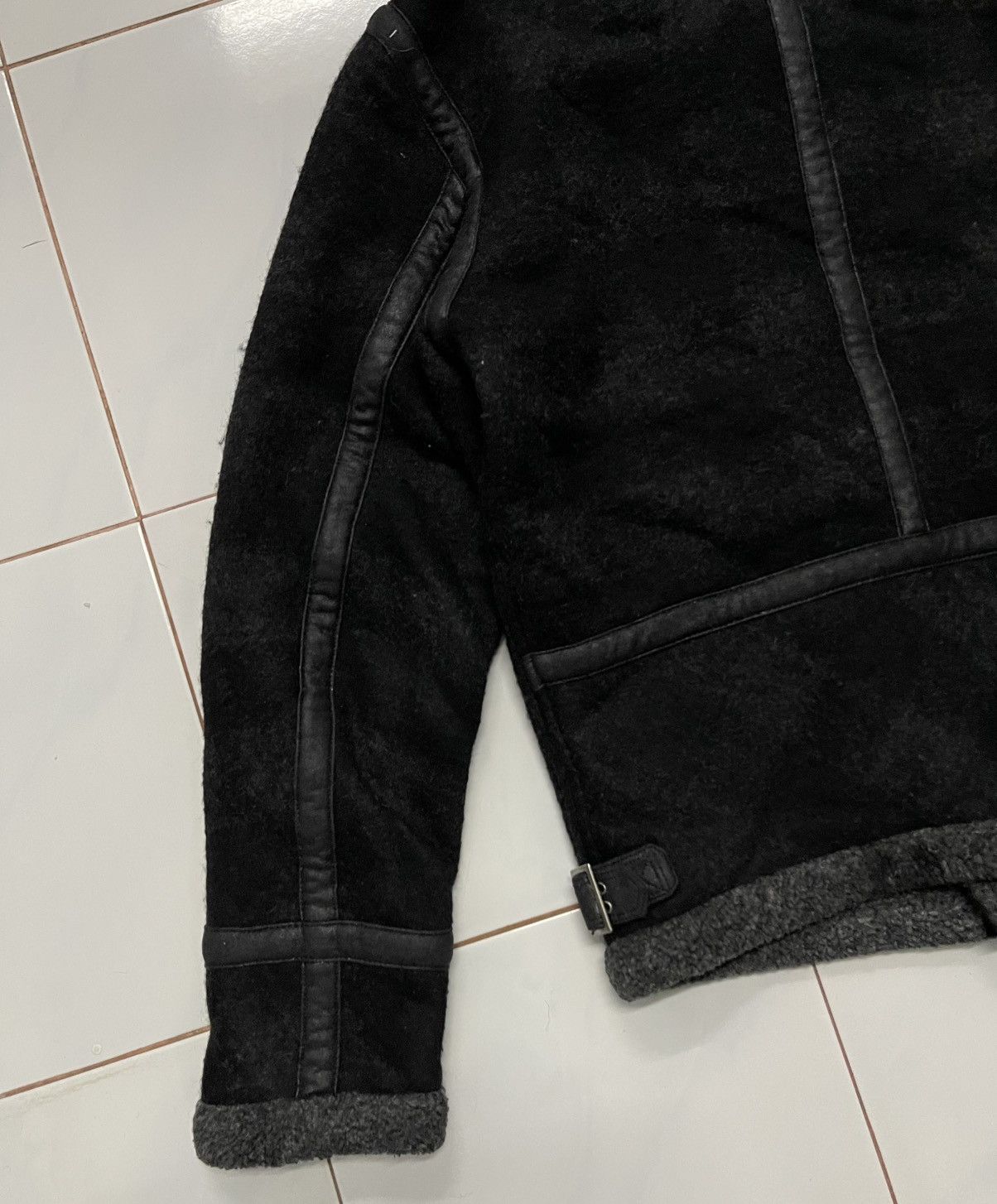 Diesel × Diesel Black Gold × Le Grande Bleu (L.G.B.) 2000s DIESEL TYPE N.78 WOOL FAUX FUR STRIPE SHERPA JACKET Size US M / EU 48-50 / 2 - 25 Thumbnail