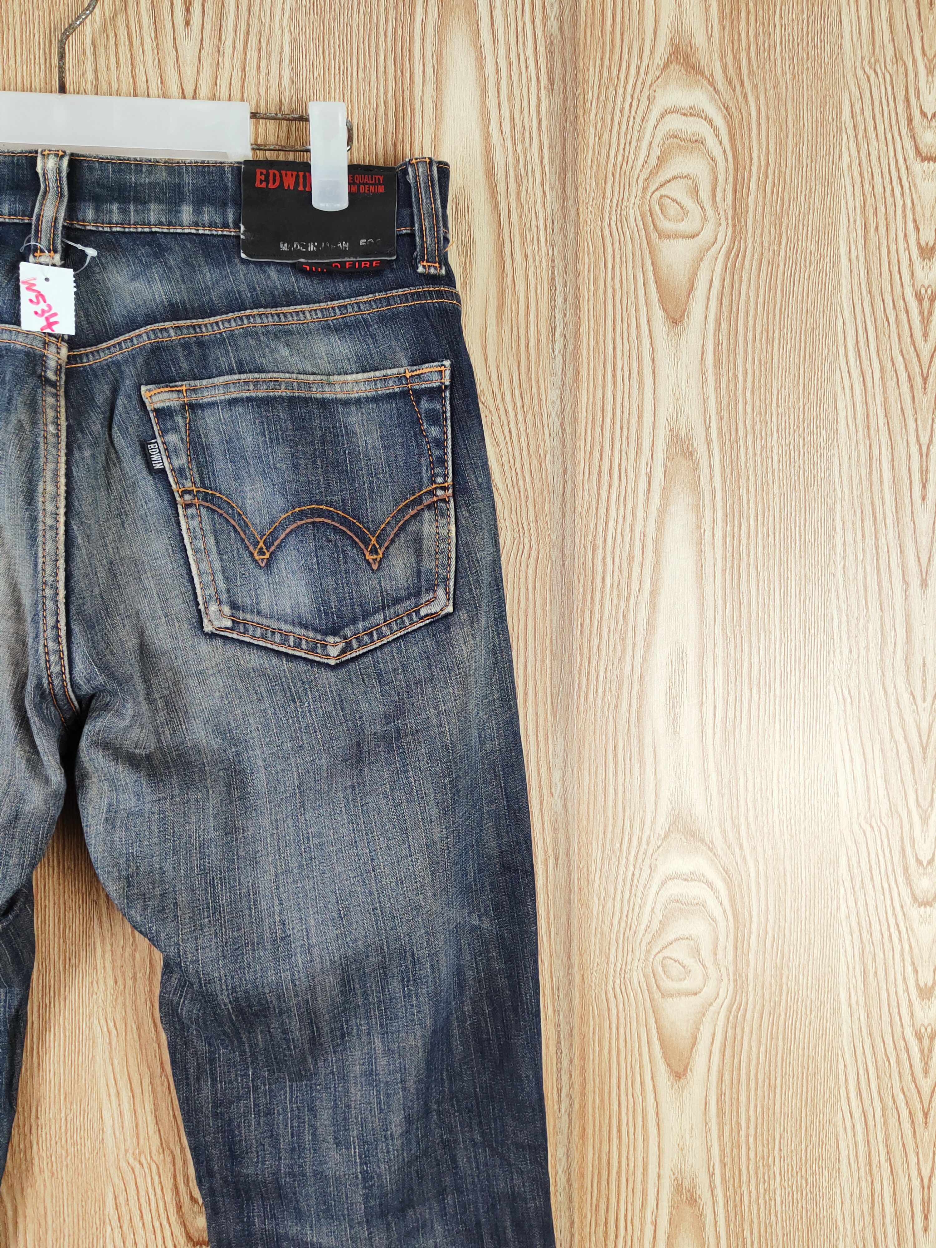 Edwin Edwin Dark Blue Distressed Ripped Jeans #W534 Size US 32 / EU 48 - 11 Thumbnail