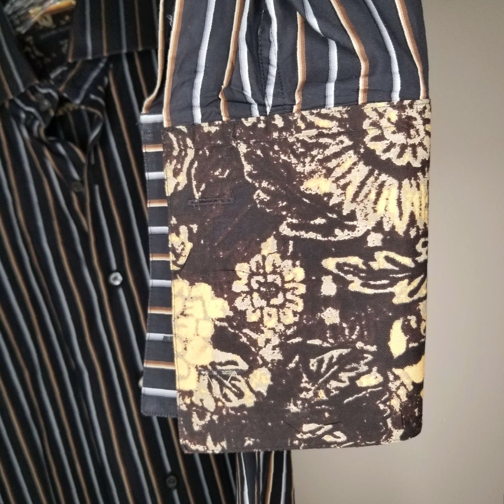 Banana Republic Banana Republic Shirt Brown Striped Long Sleeve Cuff Link Dress Shirt Size M Mens Size 40R - 3 Thumbnail