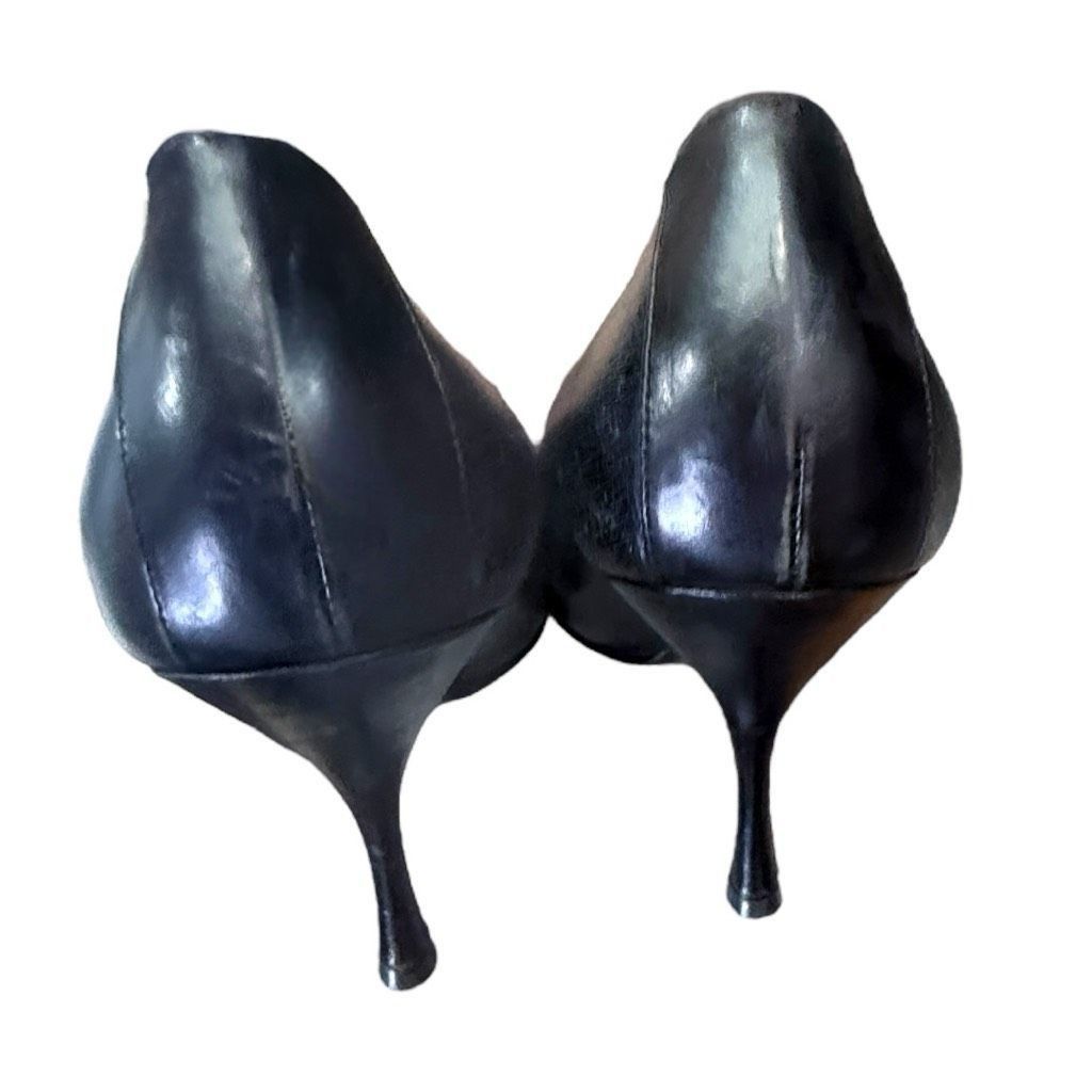 Dolce & Gabbana DOLCE & GABBANA Black High Heel Leather Court Pumps D&G Kitt Size US 9.5 / IT 39.5 - 6 Thumbnail