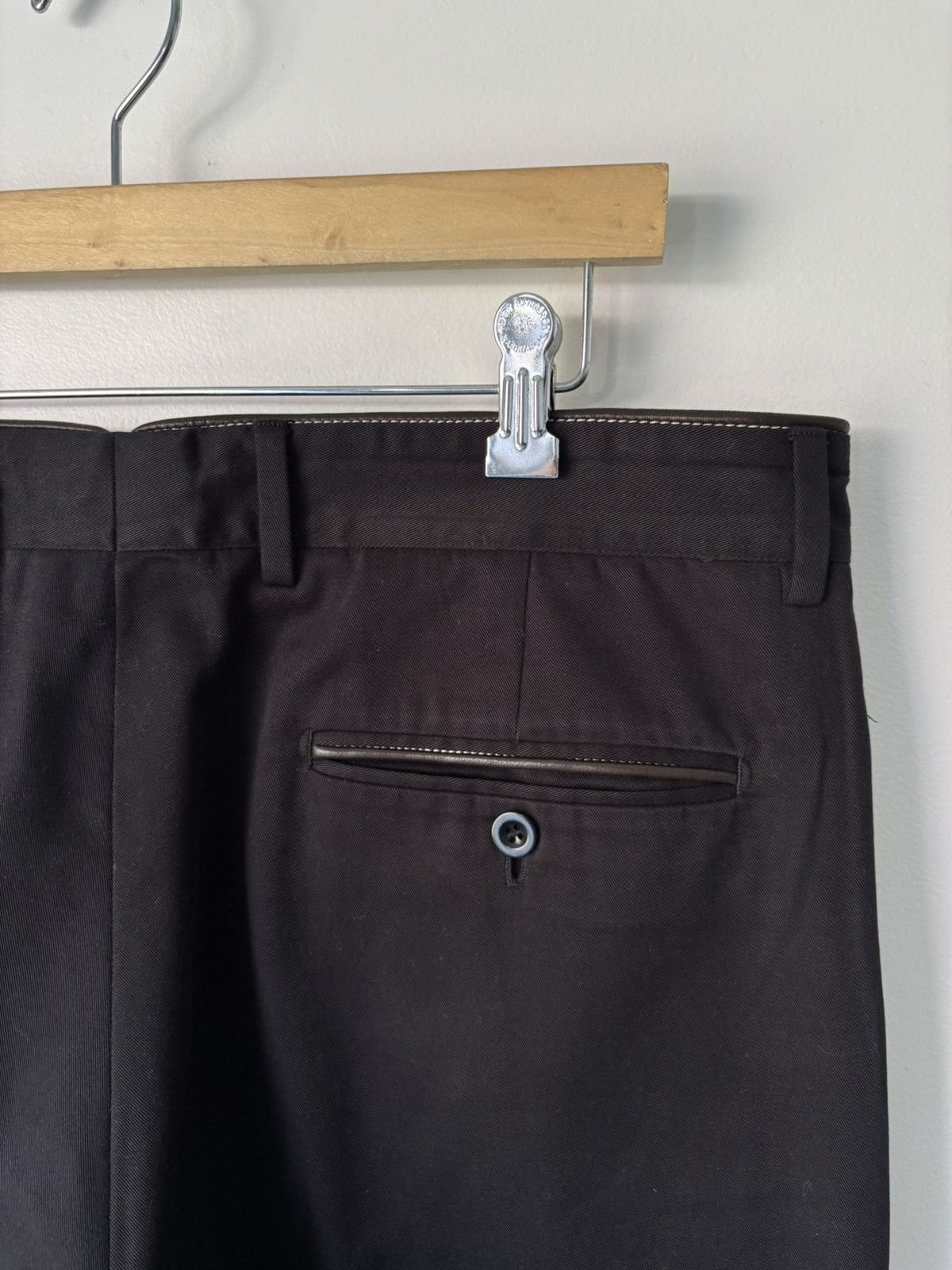 Hermes Vintage Hermes Leather Trimmed Trouser Size US 35 - 5 Thumbnail