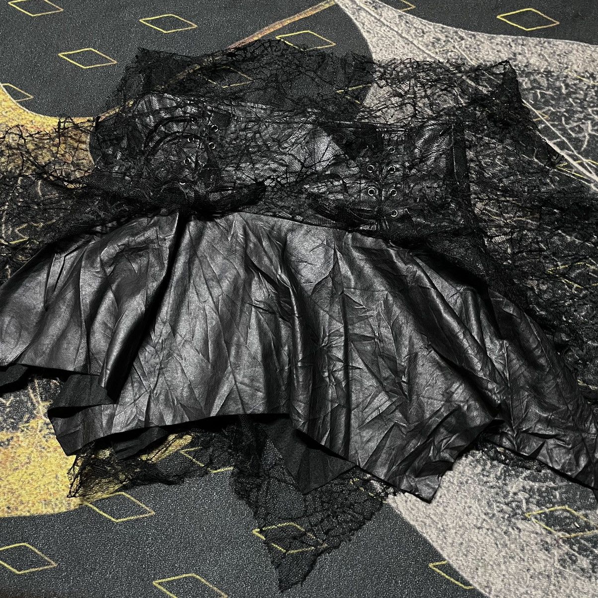 Japanese Brand × KMRii 💥- KMRII Ştyle Asymmetrical Mesh Layered Leather Skirt Size 29" - 5 Thumbnail