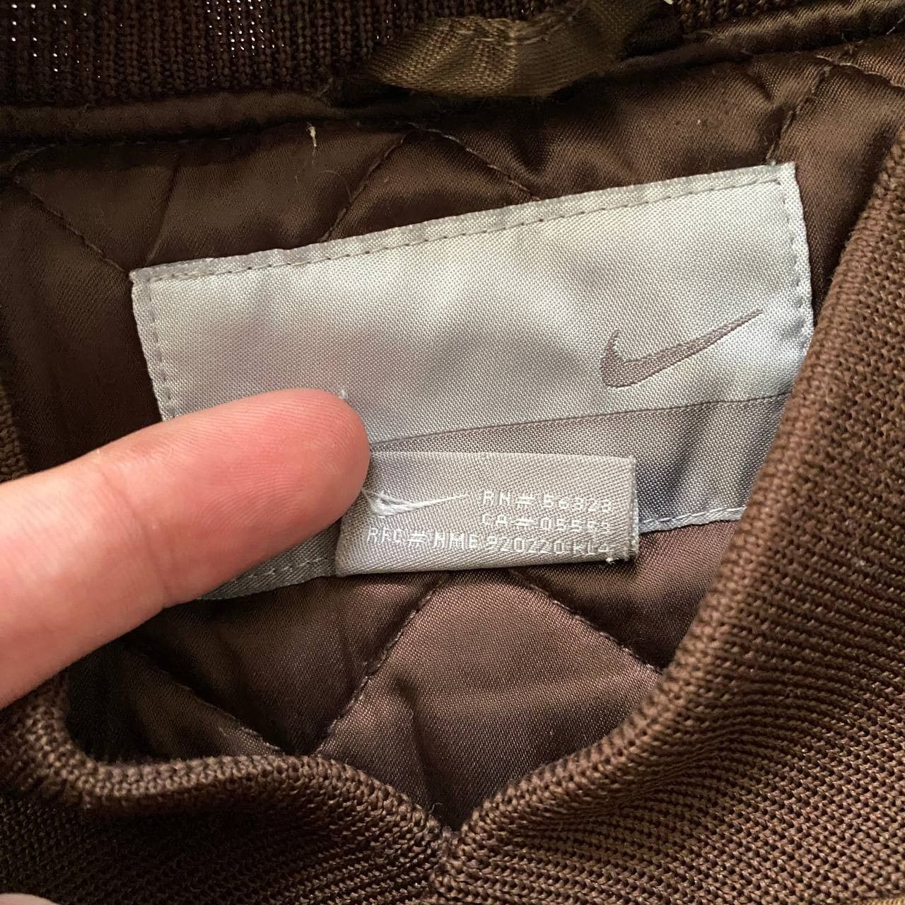 Nike VINTAGE Y2K NIKE AIR BIG LOGO NYLON BROWN BOMBER JACKET 154 Size US L / EU 52-54 / 3 - 3 Thumbnail
