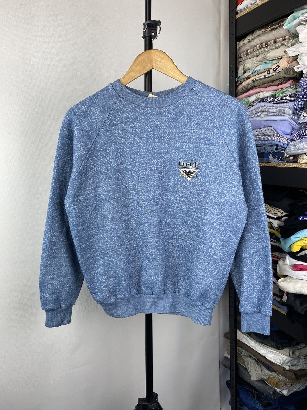 Lonsdale × Vintage 80s🔥VNTG Lonsdale Blue Archive American Design Sweatshirt Size US M / EU 48-50 / 2 - 1 Thumbnail