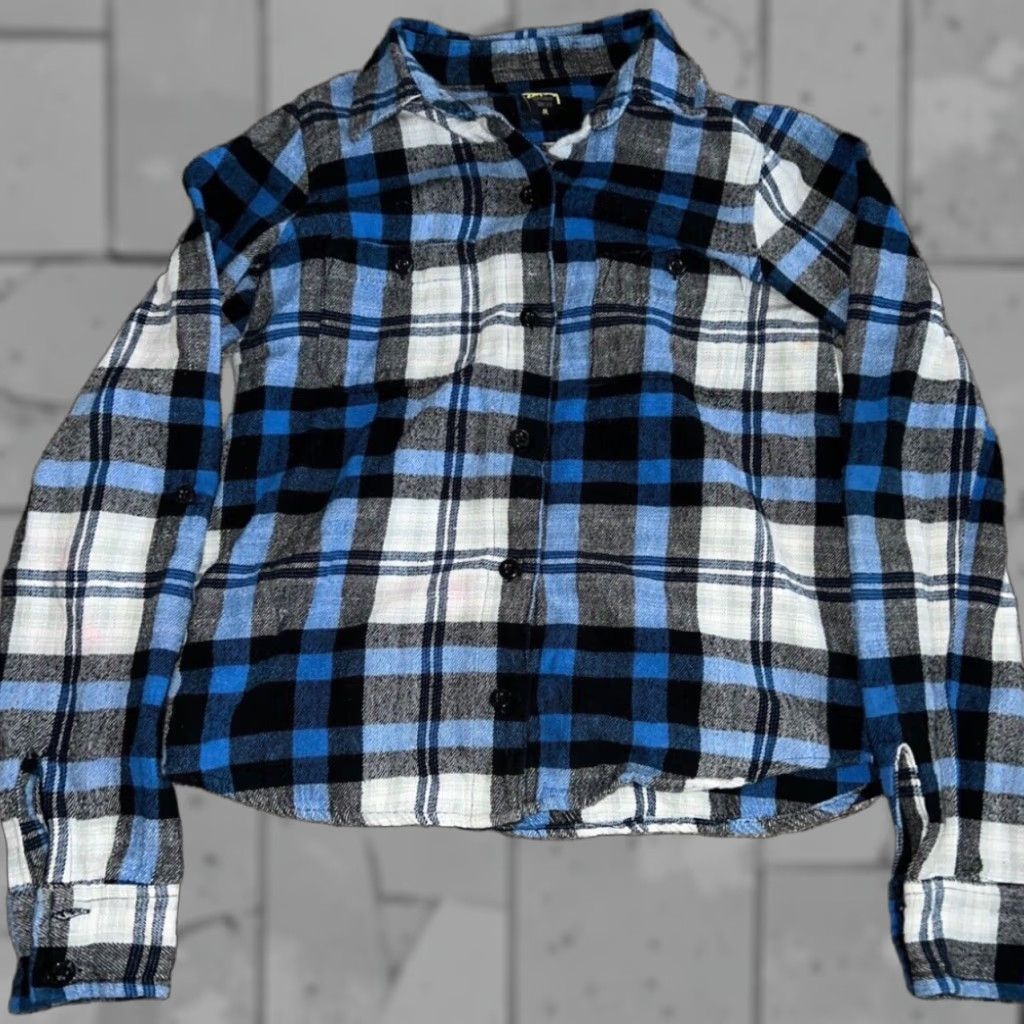 Vintage VINTAGE Stussy Blue Plaid Button-Up Shirt Womens Size M London Size M / US 6-8 / IT 42-44 - 1 Thumbnail