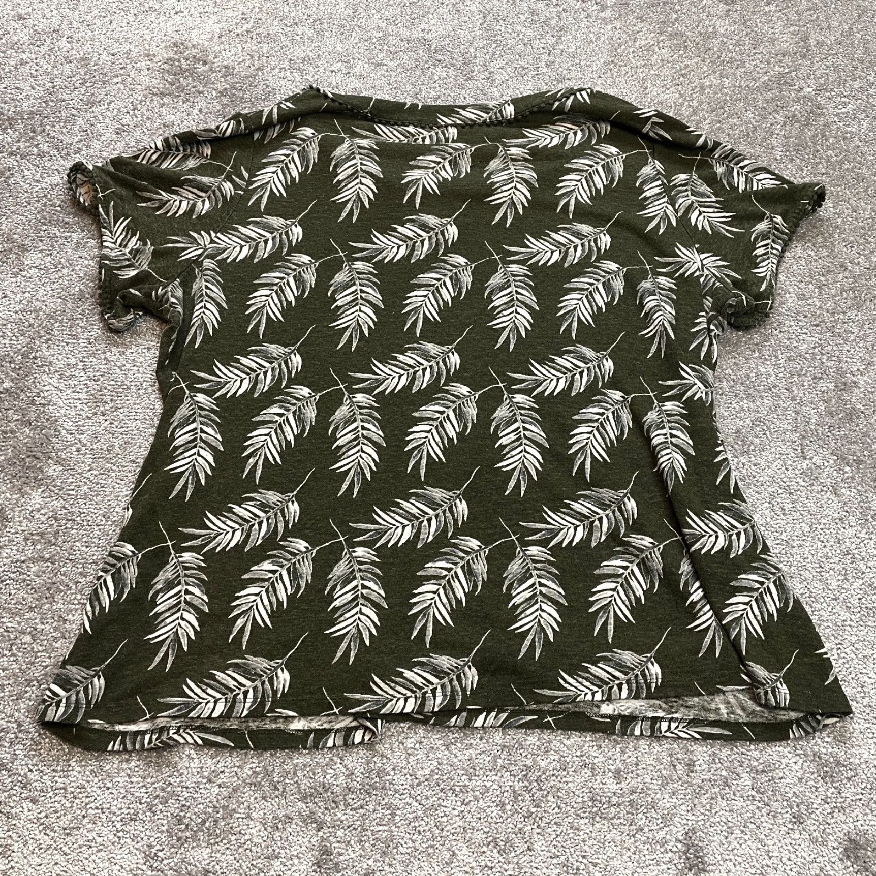 Croft & Barrow VINTAGE: No Croft & Barrow Blouse Shirt Womens 2X Green Linen Tropical V Neck Short Sleeeve Size XXL / US 16-18 / IT 52-54 - 7 Thumbnail