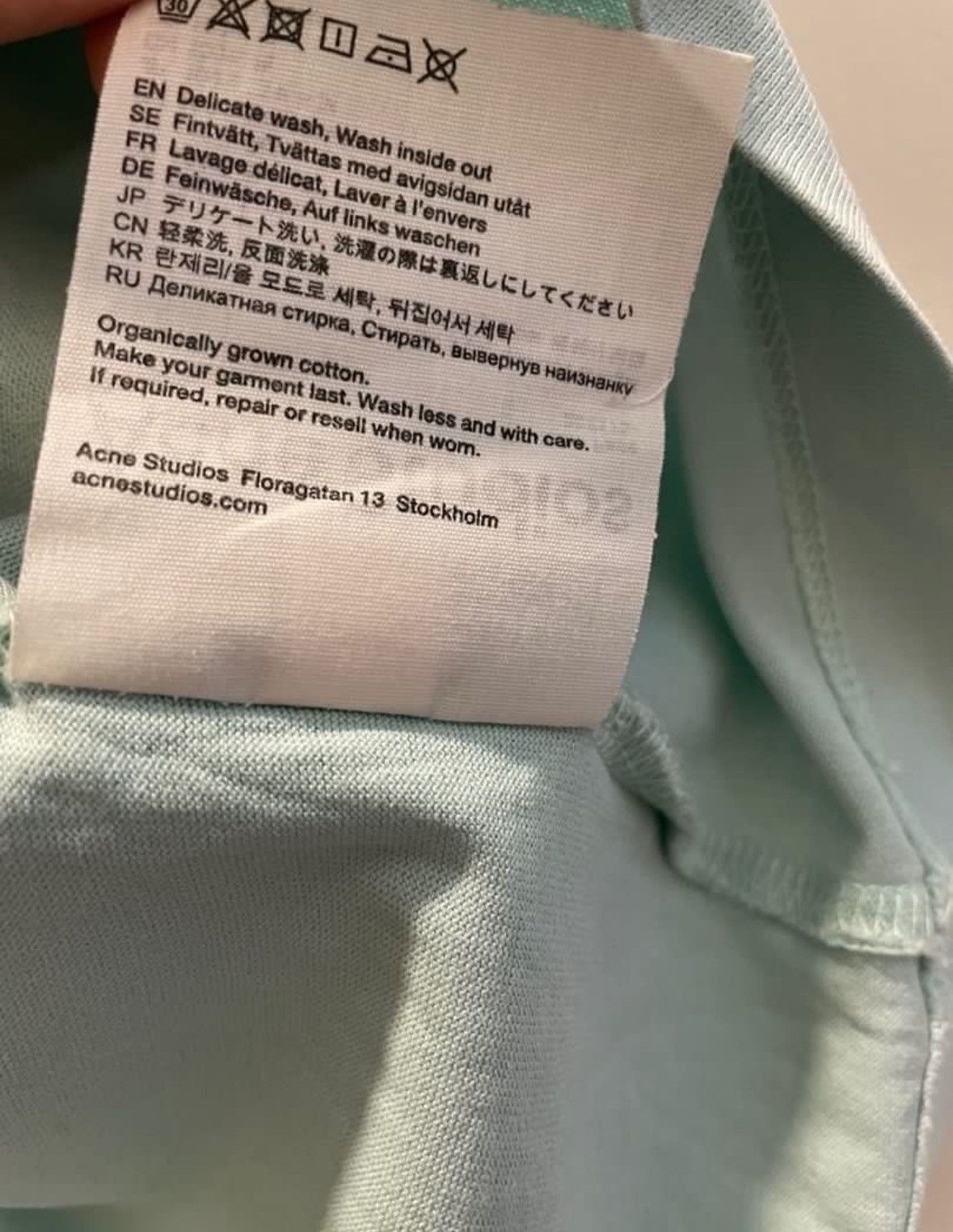 Acne Studios ACNE STUDIOS NASH FACE T-SHIRT SPEARMINT GREEN Size US XXL / EU 58 / 5 - 7 Thumbnail
