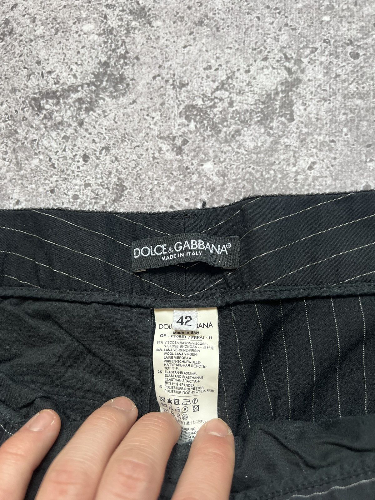 Dolce & Gabbana Dolce & Gabbana Wool Trousers Pants Striped Size 28" / US 6 / IT 42 - 10 Thumbnail