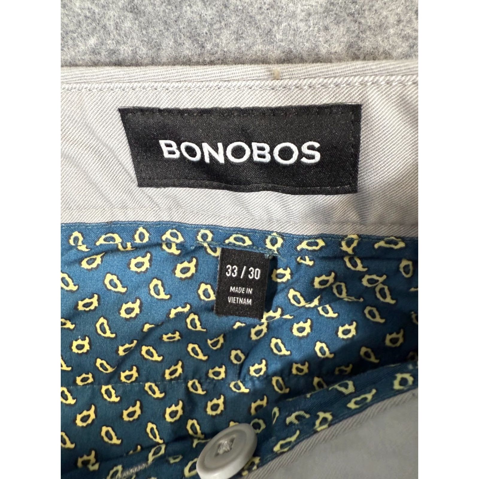 Bonobos Bonobos Chino Pants Mens 33X30 Gray Stretch Athletic Fit Tapered Slash Pockets Size US 33 - 5 Thumbnail