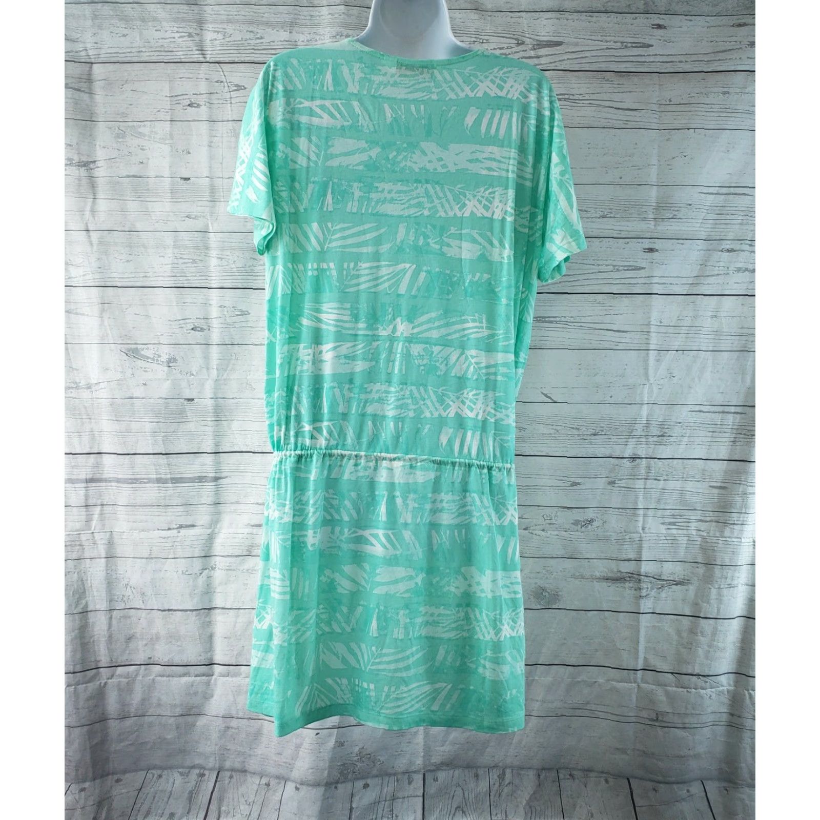 Vintage Margaritaville Womens Dress Sz Small Mint Green Short Sleeve Cotton Blend Dress Short Sleeve Casual T-Shirt Dress Womens Mens Girls Boys Size 28" / US 6 / IT 42 - 4 Thumbnail