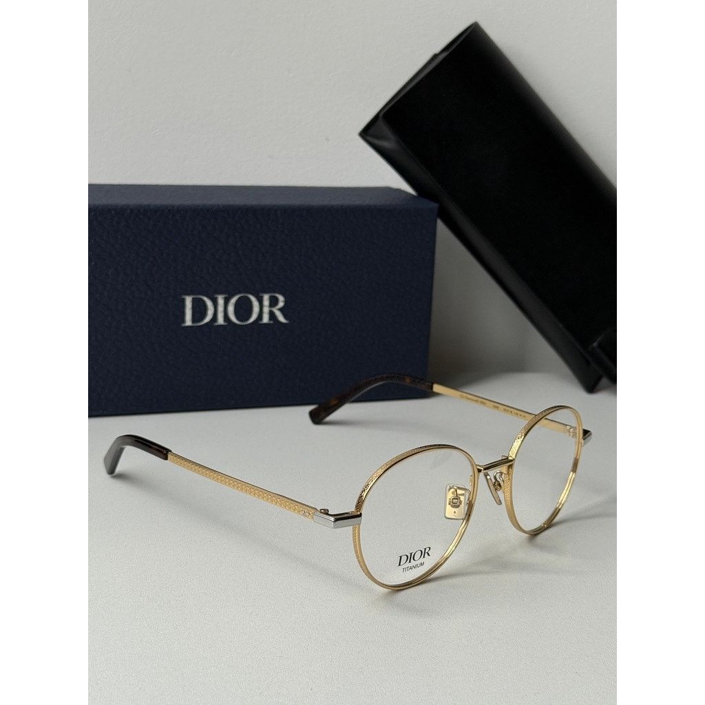 Dior NEW Dior CDDiamondOR3U Round Gold Titanium Eyeglasses Frames Size ONE SIZE - 5 Thumbnail