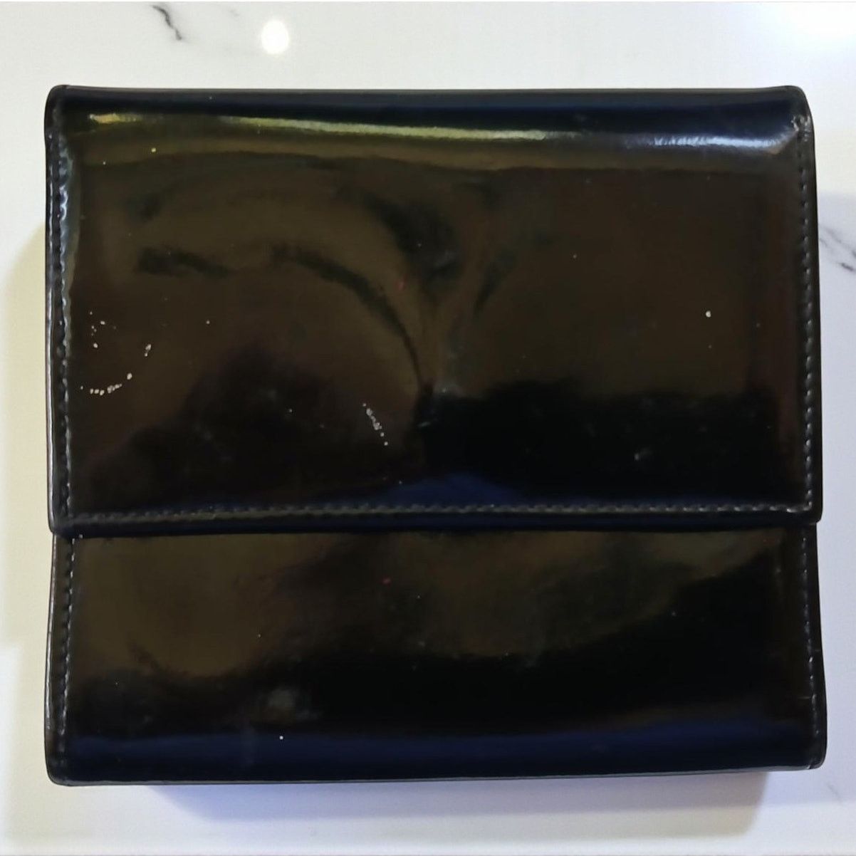 Chanel Chanel Patent Leather Black Trifold Compact Wallet Size ONE SIZE - 2 Thumbnail