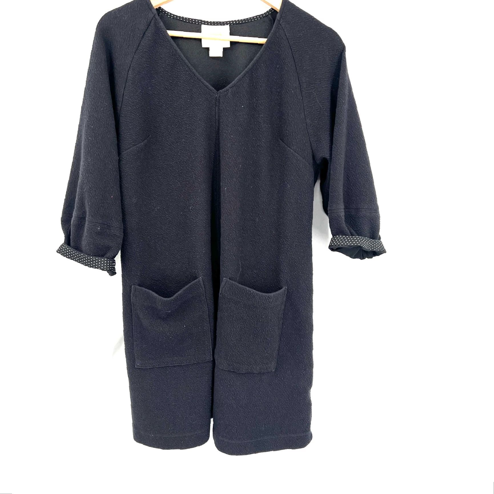 honey black mini dress Long-Sleeve Bubble Hem Mini Dress in Black - 4