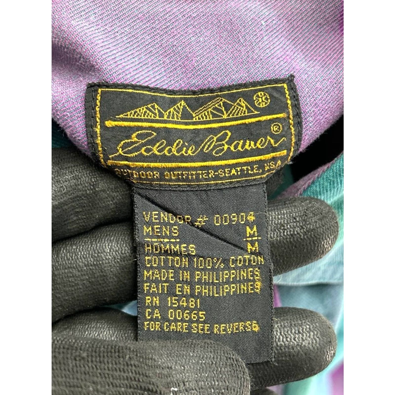 Eddie Bauer VINTAGE Eddie Bauer Shirt Mens M Blue Purple Cotton Button Up Flannel Size US M / EU 48-50 / 2 - 3 Thumbnail