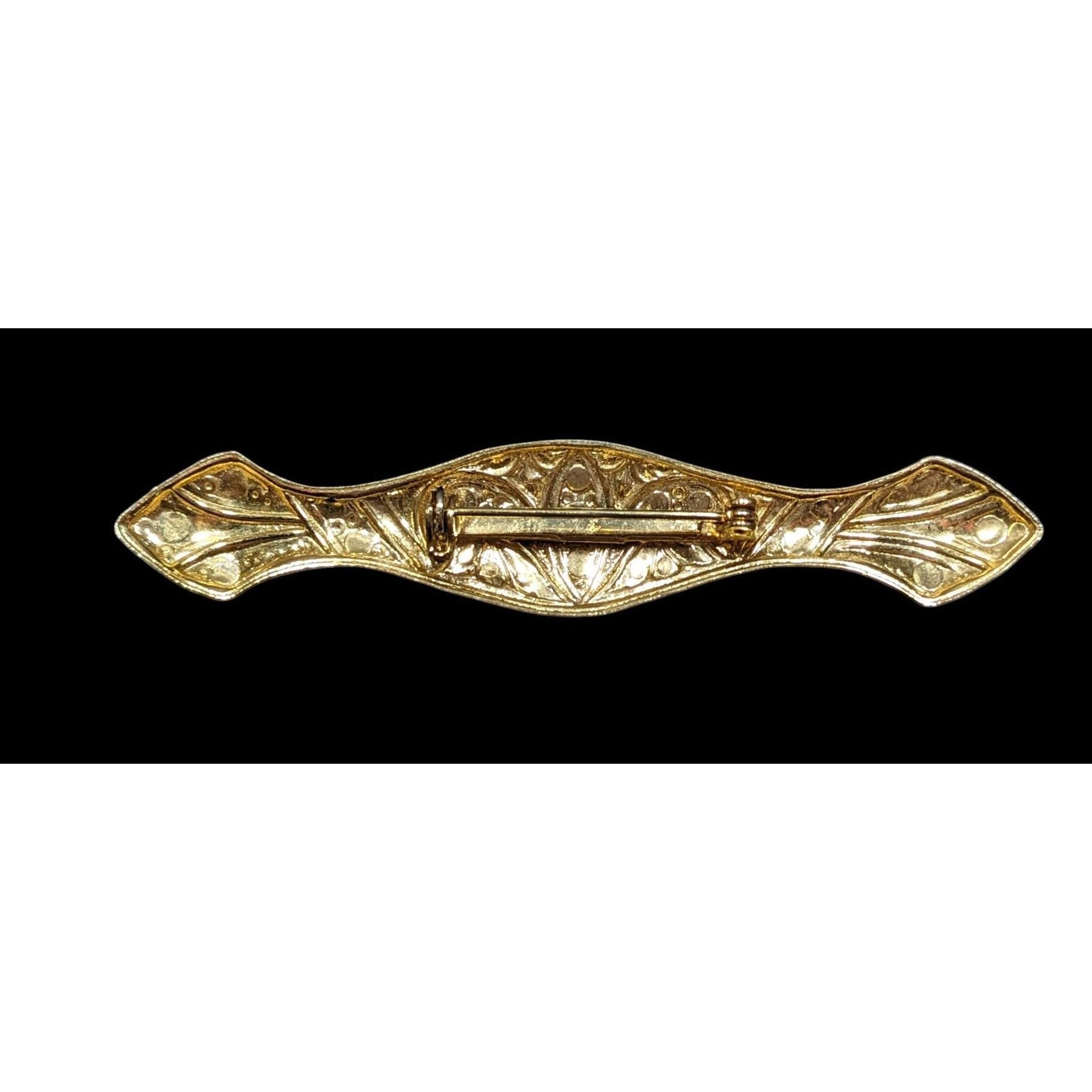 Other Vintage Elegant Art Nouveau Engraved Gold Tone Brooch Size ONE SIZE - 2 Thumbnail