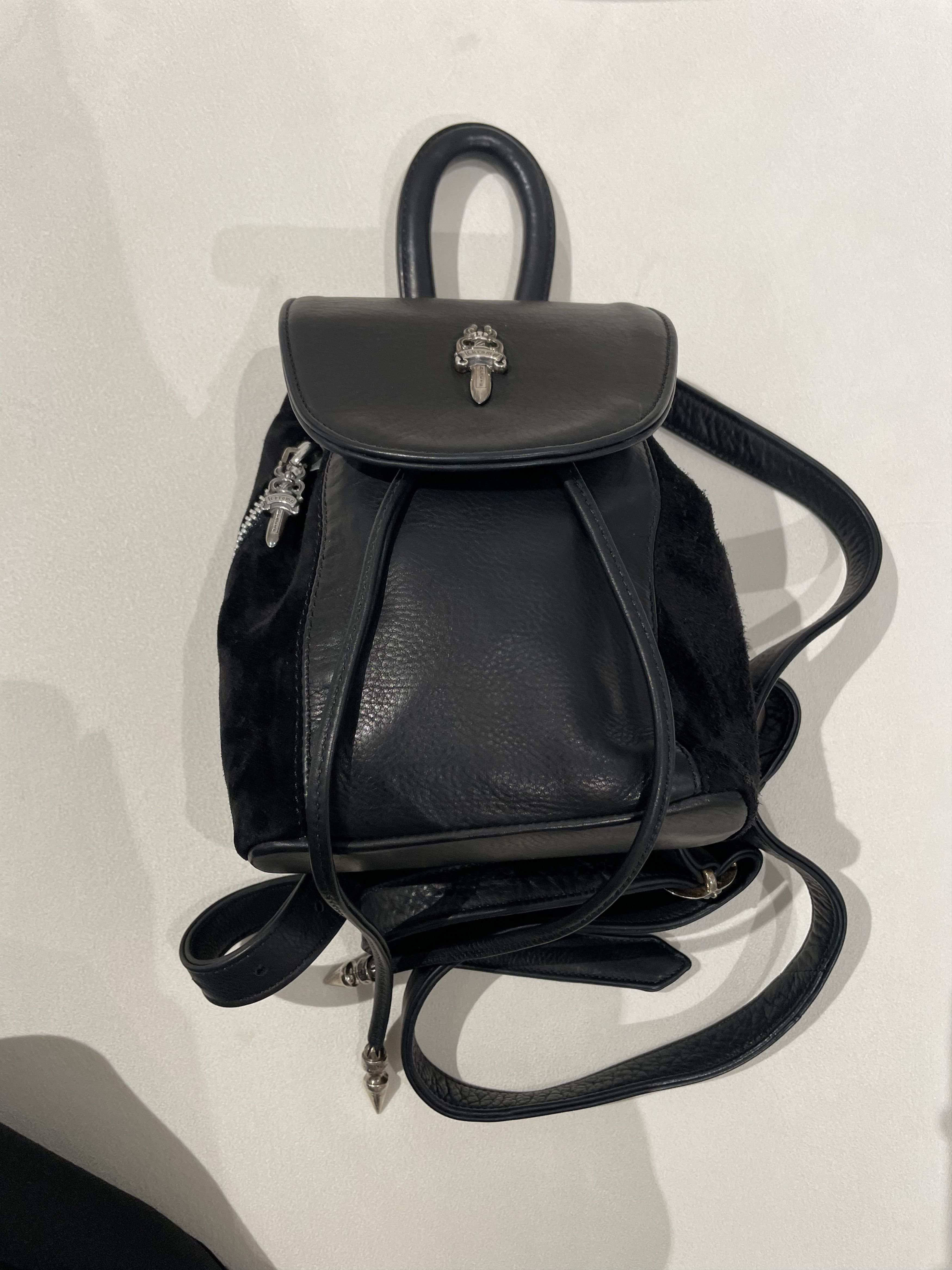 Chrome Hearts Chrome Hearts Silver Dagger Suede Black Bucket Backpack Size ONE SIZE - 5 Thumbnail