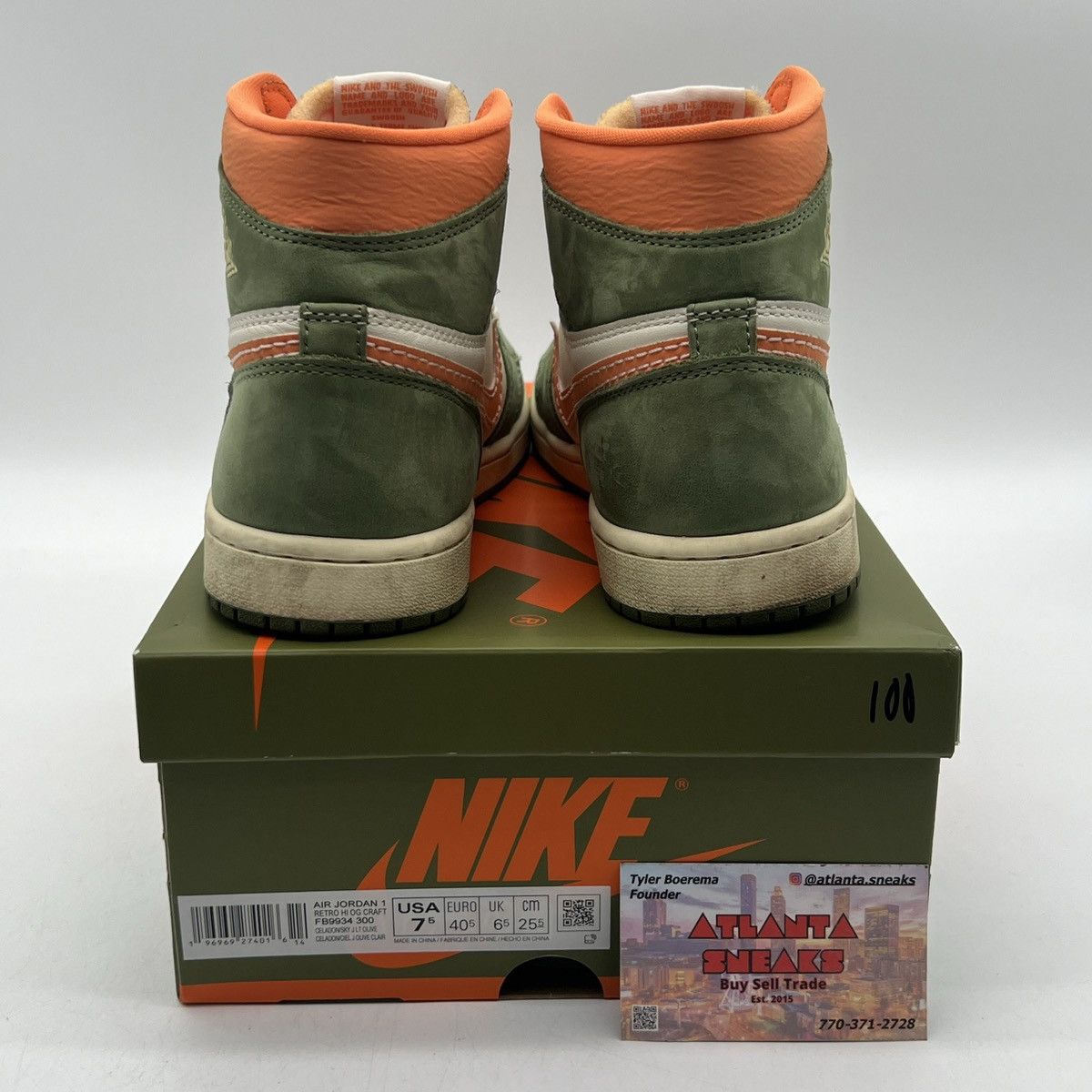 Nike Air Jordan 1 high craft celadon Size US 7.5 / EU 40-41 - 3 Thumbnail