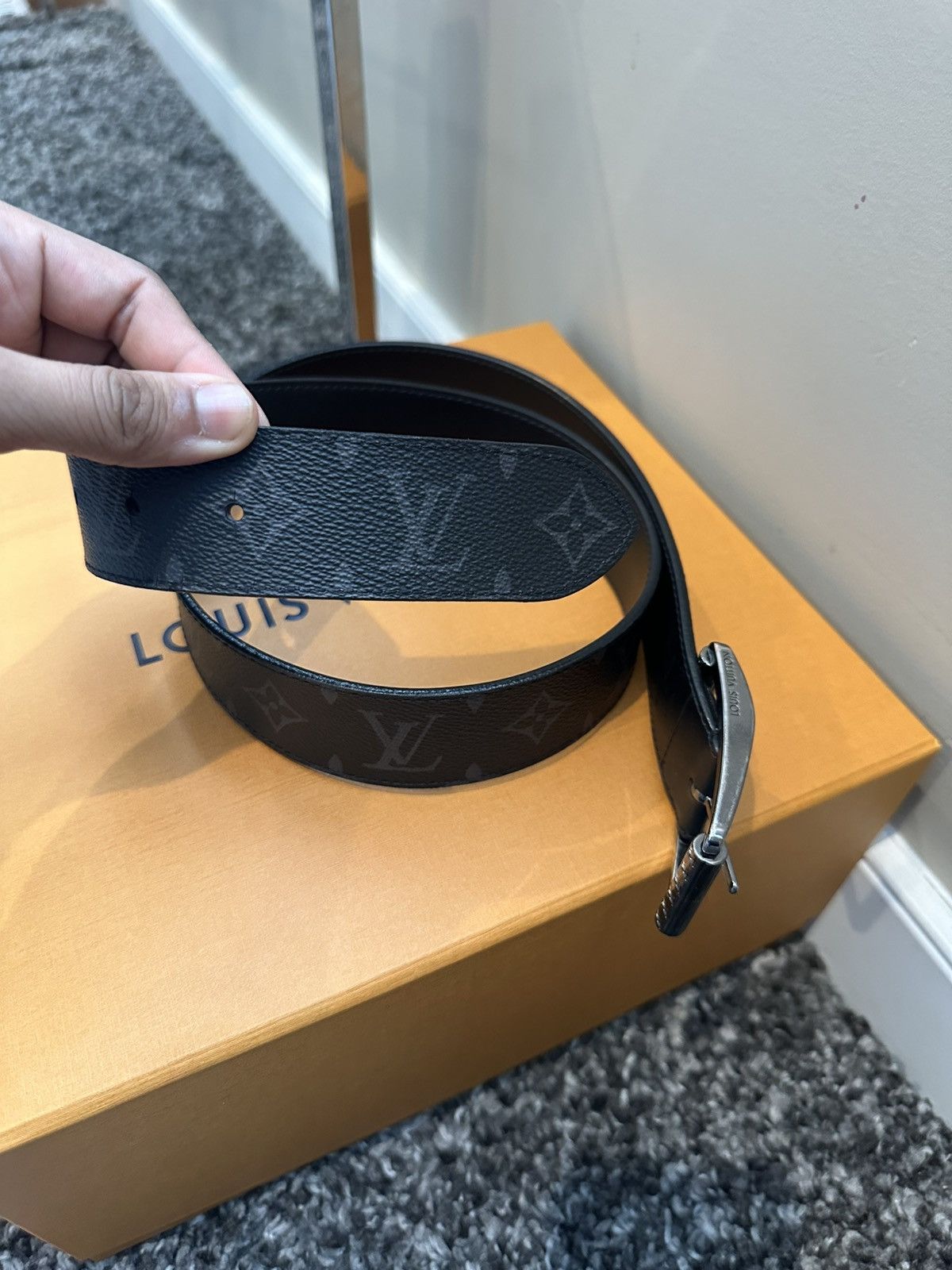 Louis Vuitton LOUIS VUITTON Monogram Eclipse Ceinture Reverso Belt Size 36 - 5 Thumbnail