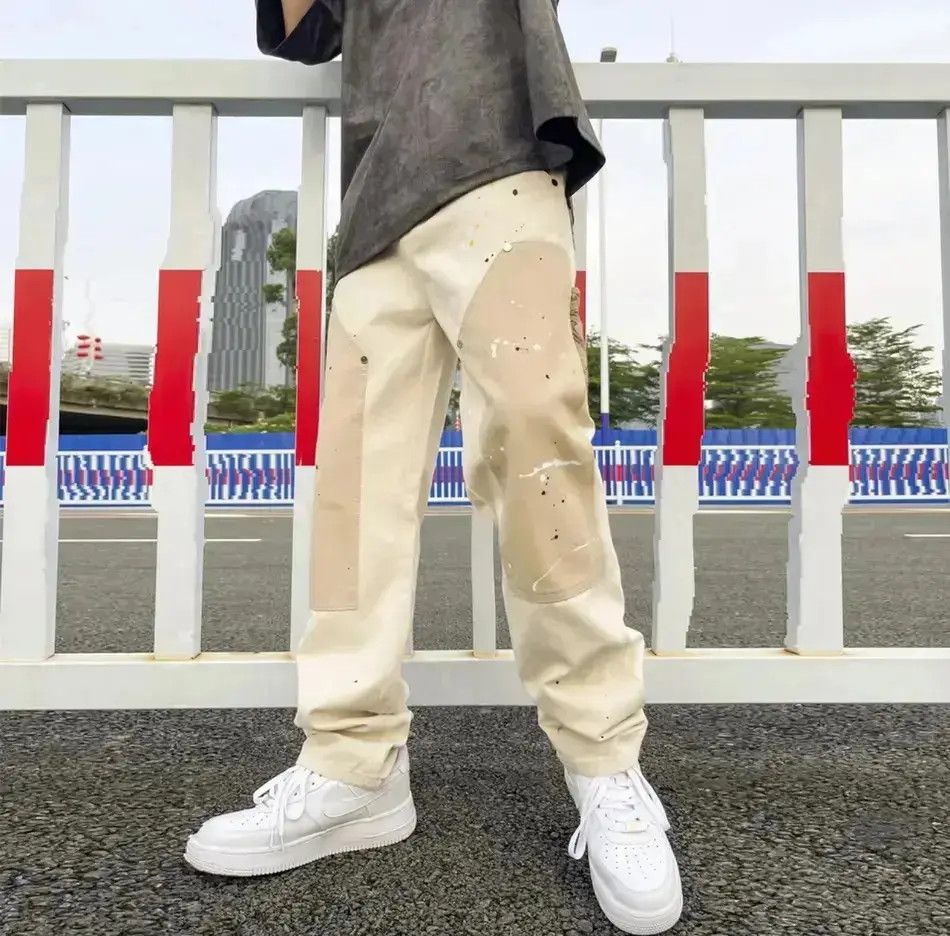 Japanese Brand Hip Hop Khaki Cashew Flower Overalls Pants Trousers Size US 32 / EU 48 - 1 Thumbnail