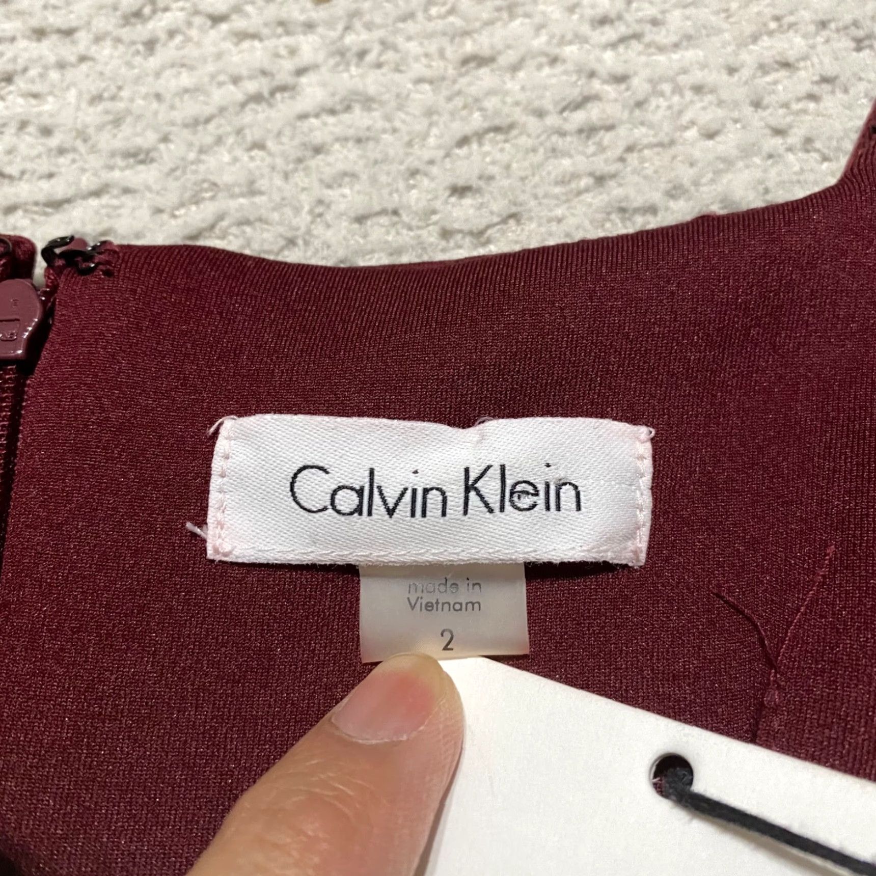 Calvin Klein Calvin Klein Dress Women's 2 Red Sleeveless Sheath Zip Cut Out Knee Length NWT Vintage No Size XS / US 0-2 / IT 36-38 - 3 Thumbnail