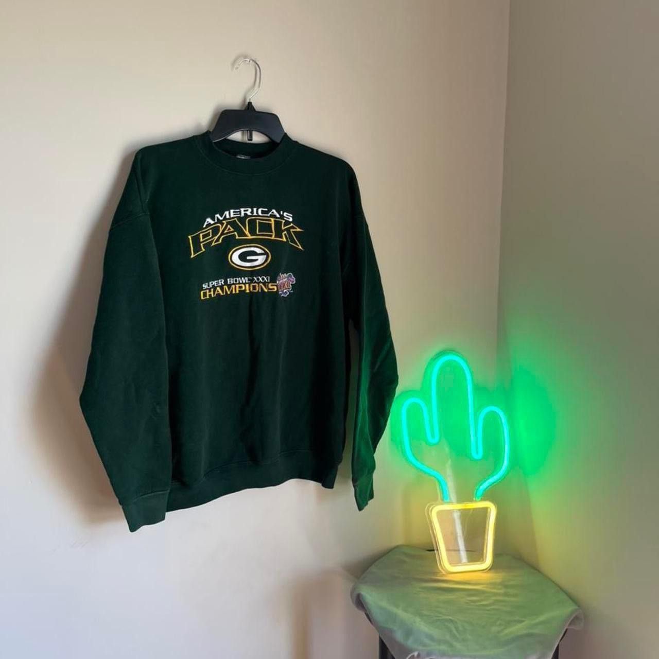NFL × Vintage Crazy 90s Green Bay Packers Super Bowl Sweatshirt Size US XL / EU 56 / 4 - 1 Thumbnail