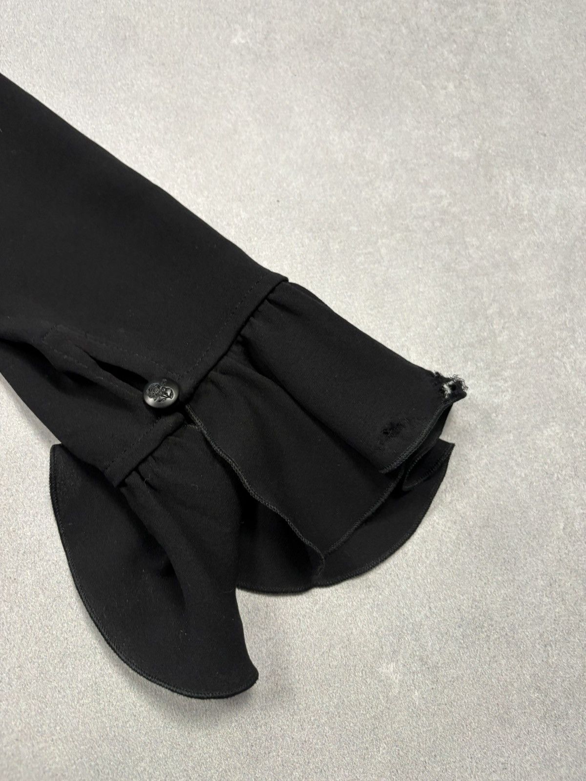 Escada Escada Black Silk Ruffle Blouse Vintage Luxury Womens Top 42 Size M / US 6-8 / IT 42-44 - 13 Thumbnail