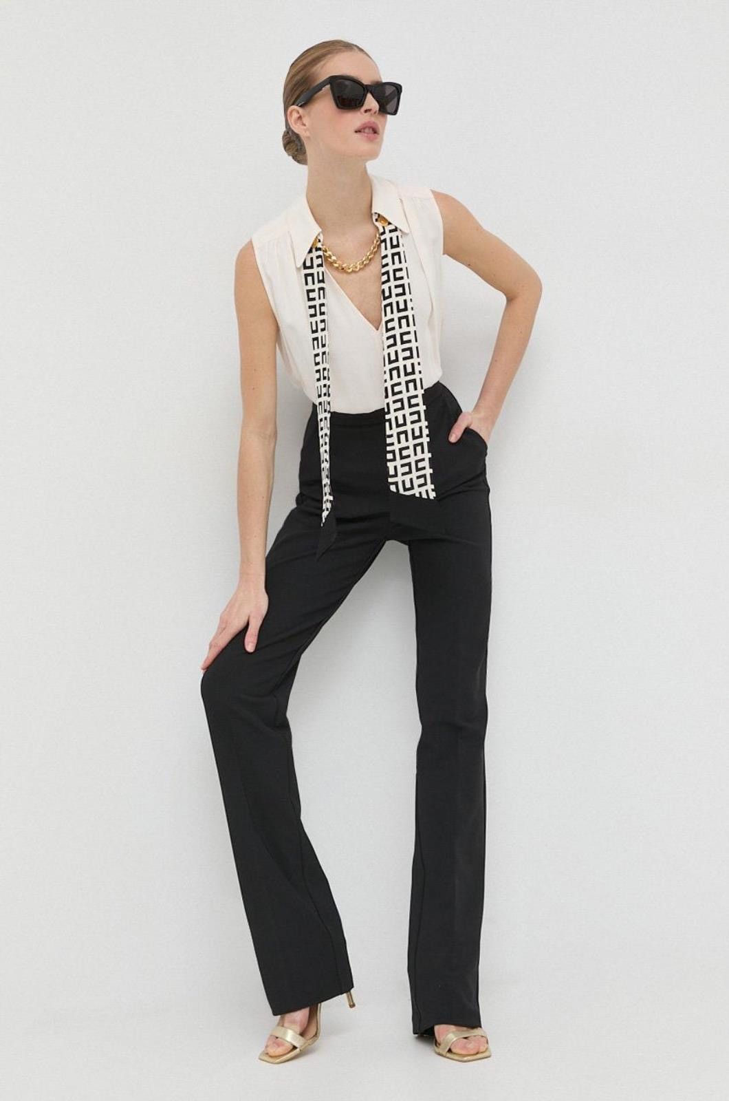 Elisabetta Franchi Elisabetta Franchi Black High Rise Pants Wide Leg IT 42 Size 28" / US 6 / IT 42 - 1 Thumbnail