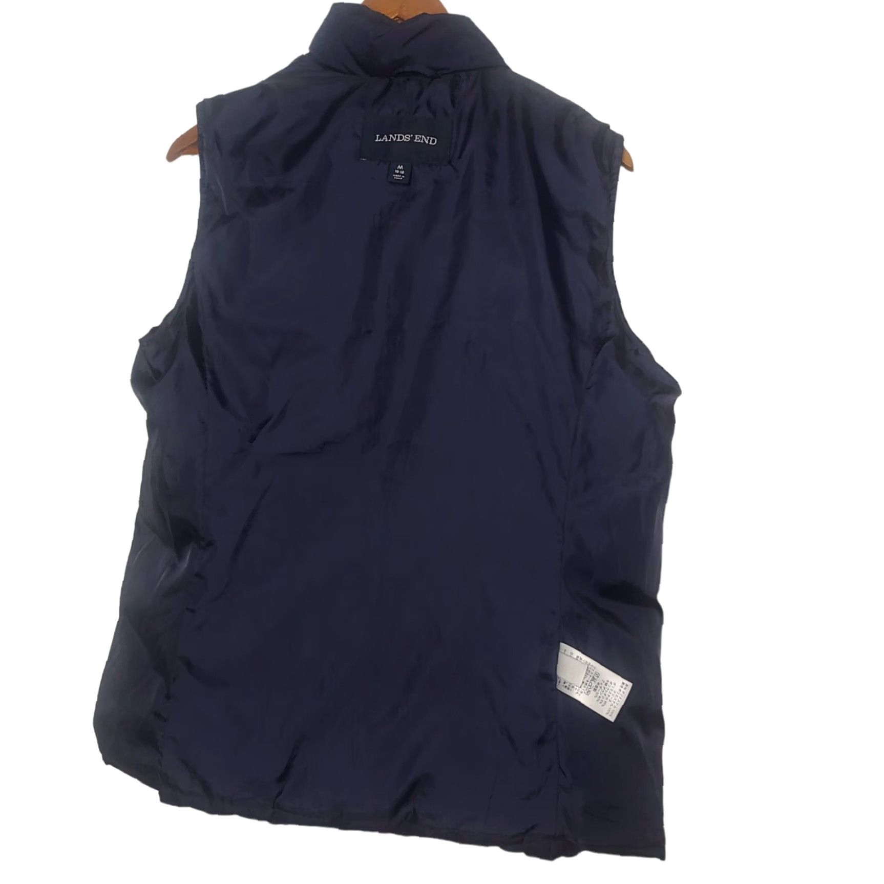 Lands' End Lands' End Puffer Vest Women M Blue Full Zip Down and Feathers Regular Square Stitching 21" Chest 25" Long Vest Size M / US 6-8 / IT 42-44 - 3 Thumbnail